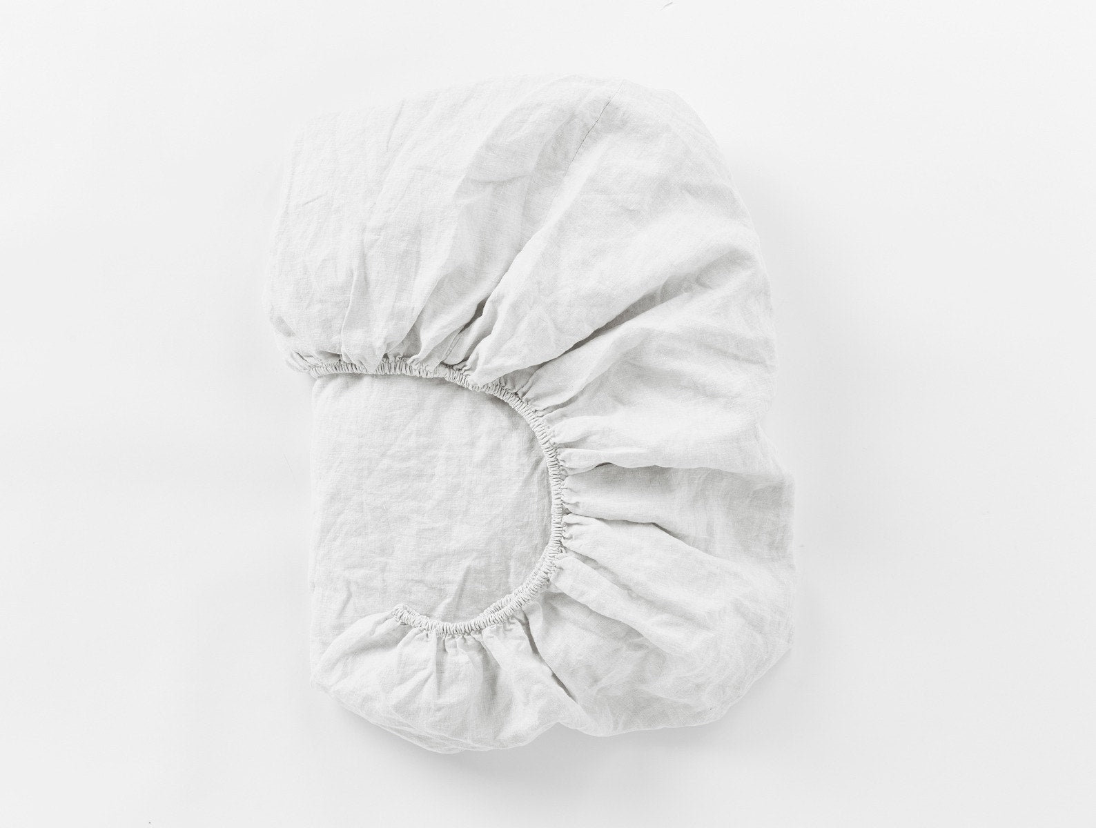 Belgian Flax Linen Fitted Sheet, California King Fitted Sheet, Alpine White