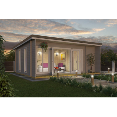 Lasita 20 x 13 Ft. Premium 3-Room Log Cabin With Tempered Double Glazing (44mm)