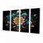 «Turquoise Gold Flower - Boho Mandala», ensemble d'art mural 4 pièces-881063983