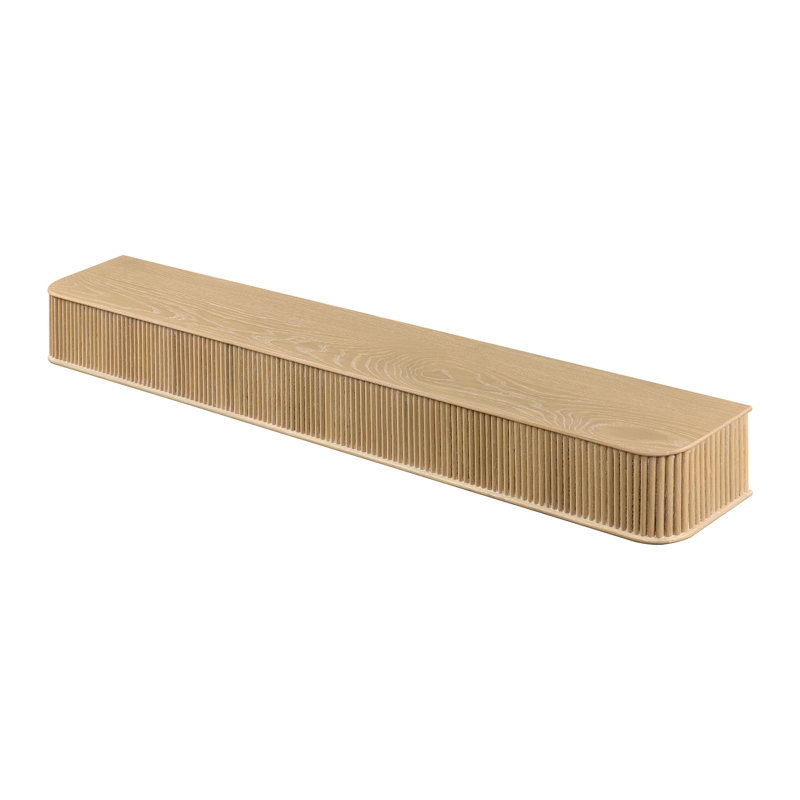 Modern Ember Alfama  Fireplace Wood Mantel Shelf with Fluted “Reed” Details, Sable, 72"
