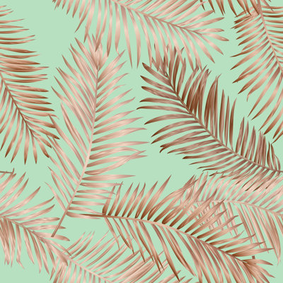 Gold Tropical Palm Leaves - Wrapped Canvas Print