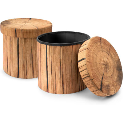 Sorbus Tree Stump Stool, Storage Ottoman 15 Inch Fake Tree Stumps Log Stool Storage, Artificial Tree Trunk, Perfect Footstool Kids Toy Chest, Rustic L by Sorbus