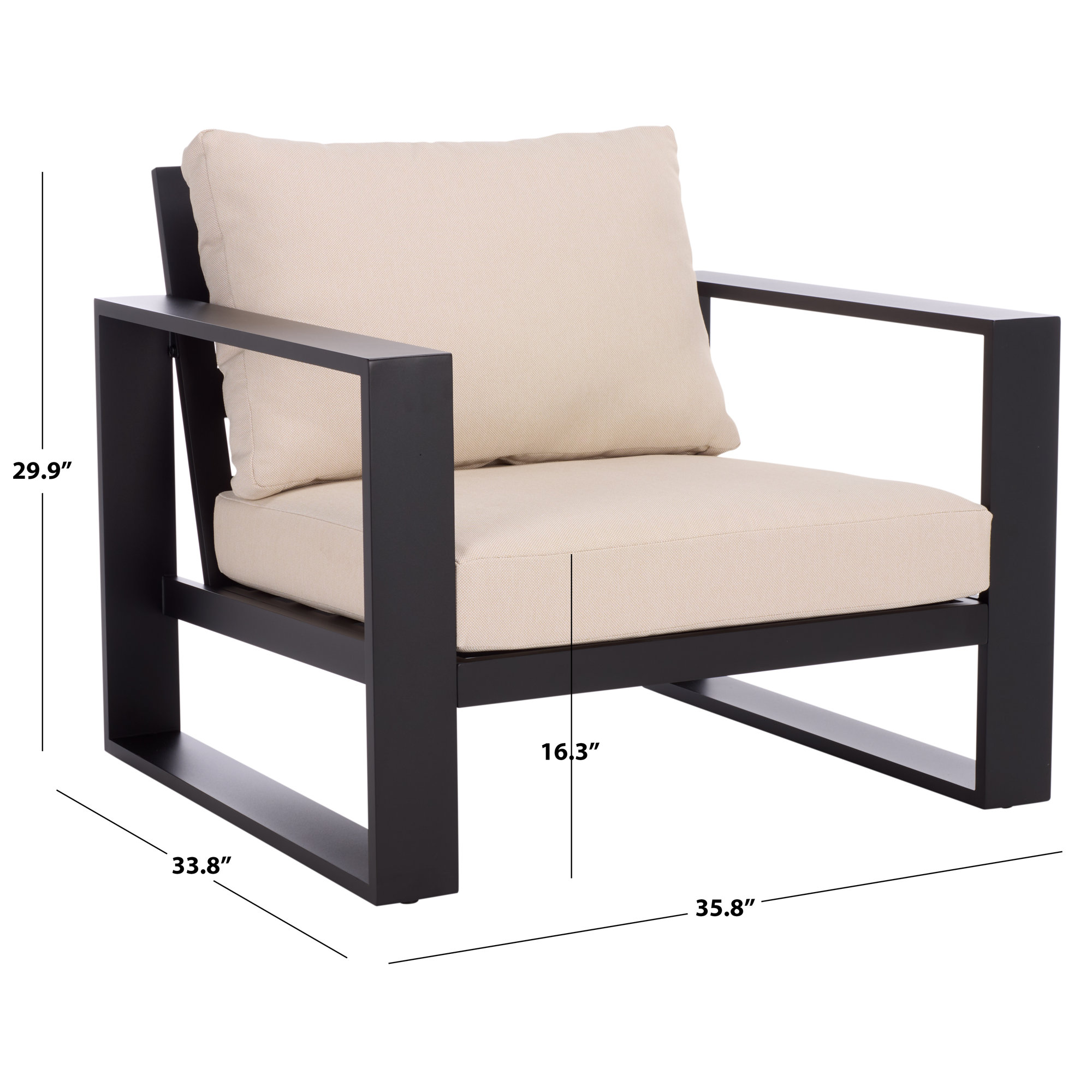 Dwyer 4 Person Patio Conversation Set, Black
