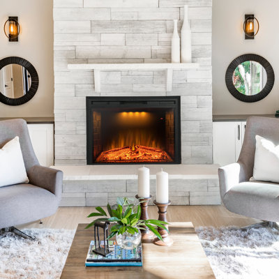 Colo Black Electric Fireplace Insert with 5100 BTU