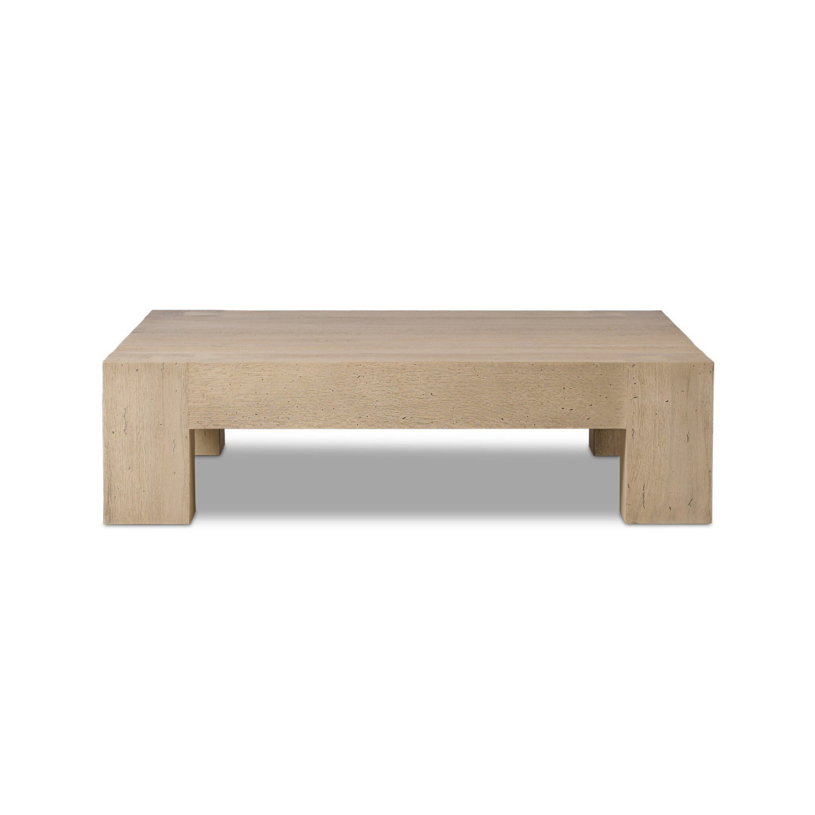 Lockney Single Coffee Table, Whitewash Rustic Wormwood Oak