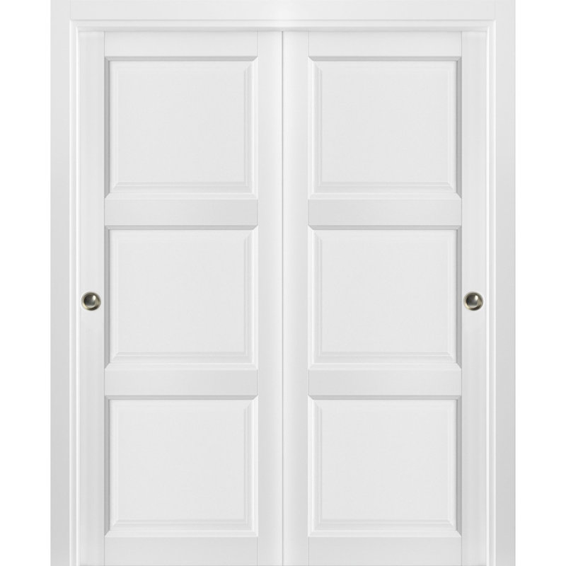 Portes blanches à panneau coulissant Lucia, 36 po x 80 po