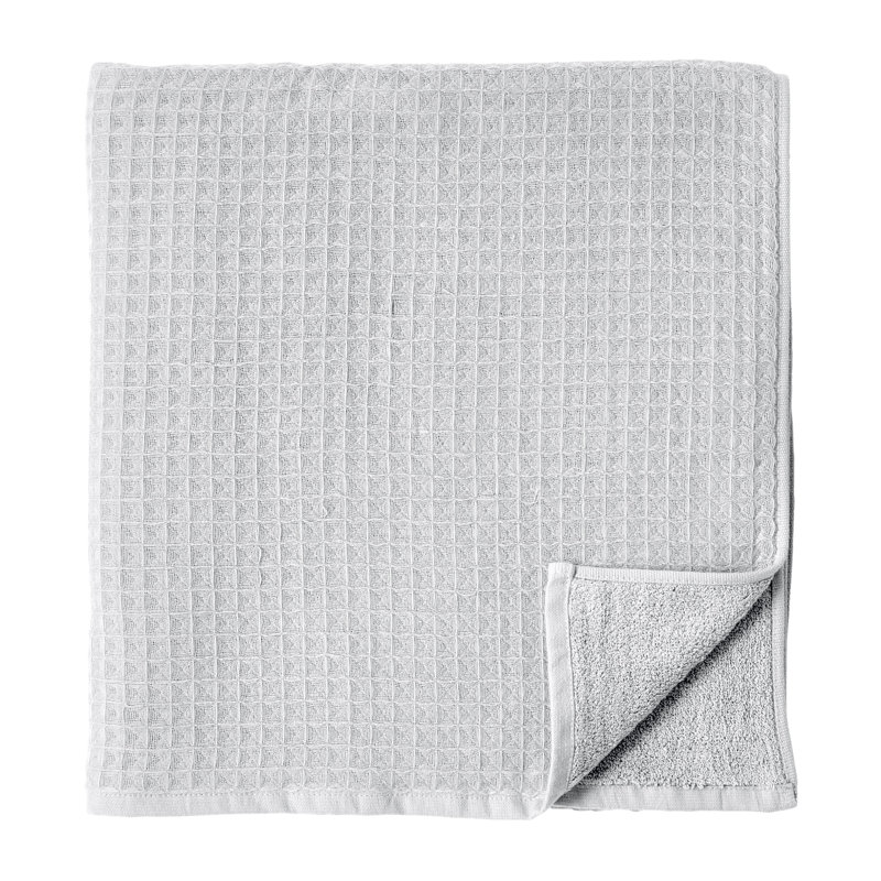 Waffle Twist 100% Cotton Bath Towel, Light Gray, 6 Piece Bath Towel Set