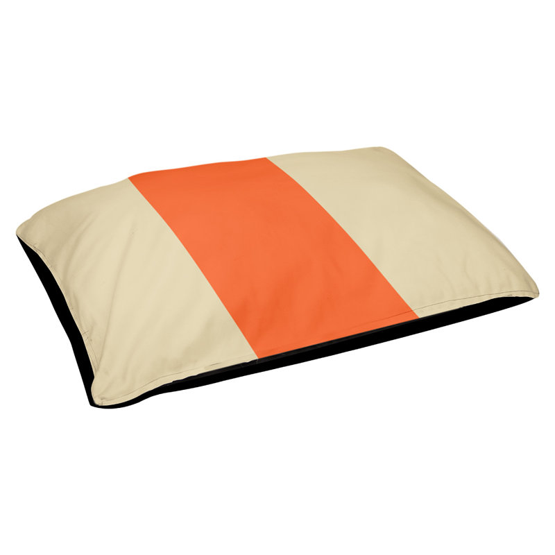Memphis Polyester Pet Bed, Extra Large (50" W x 40" D x 17" H), Cream/Orange/Cream