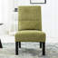 Fauteuil d'appoint contemporain sans accoudoirs en tissu chenille vert-1989449604