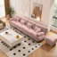 Canapé modulaire 4 places avec accoudoirs traversins, canapé en chenille-863776229