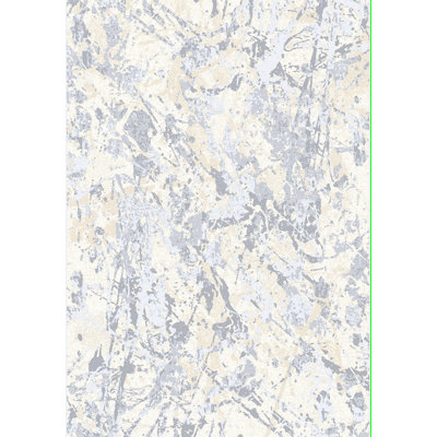 Tapis d’or/gris/argent tissé à la machine Nikolai