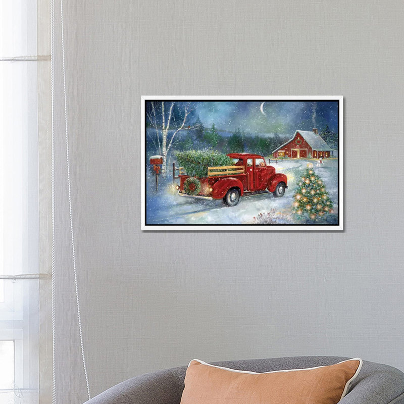 Christmas Delivery by Ruane Manning - Print on Canvas, White Framed, 101.6 cm H x 66.04 cm W