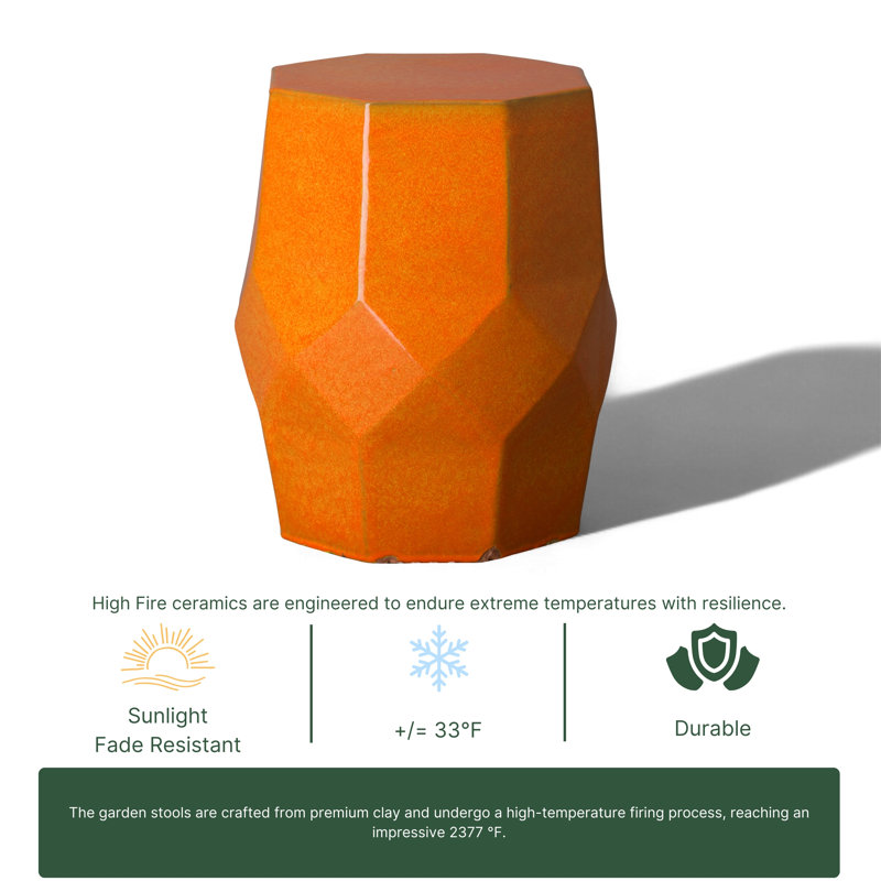 Daeshun Garden Stool, Bright Orange