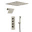 Système de pomme de douche thermostatique double, robinet de pluie à DEL 12 po avec pomme de douche à fixation au plafond et douchette de 6 po-89831849