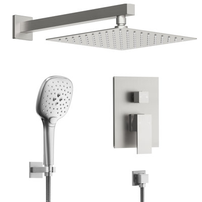 Dual-Function Shower Faucet System, 10" Rainfall Shower Head with 3 Spray Settings Handheld Shower
