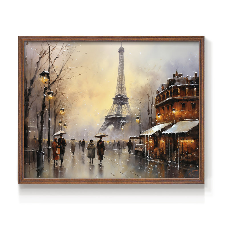 Chirstmas Art-CCCIX -Framed Print - Restickable, H 11 po x l 14 po, Noyer