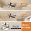  Ventilateur de plafond 42 po avec lumières DEL pour pièces moyennes beige et gris-574624032