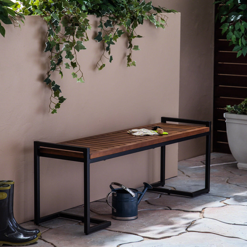 Wood And Iron Bench With Texture -Chimerical Surface