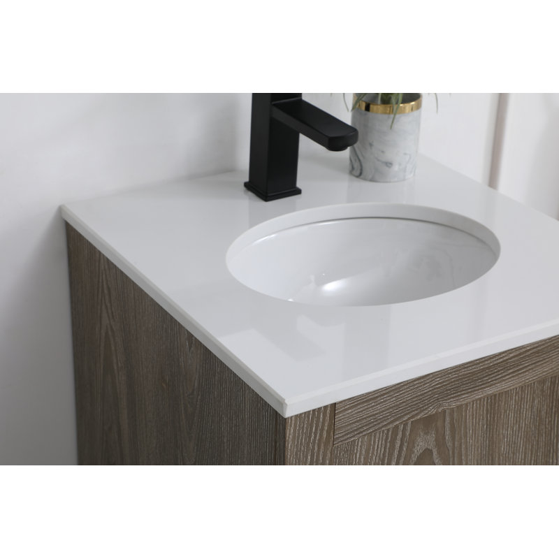 Ensemble de meuble-lavabo simple 19 po Soma, Chêne vieilli, Blanc
