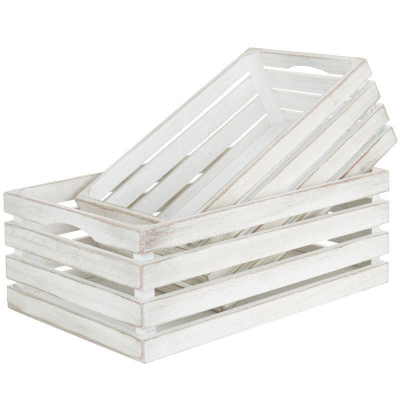 Ensemble de 2 caisses de rangement gigognes Rustic