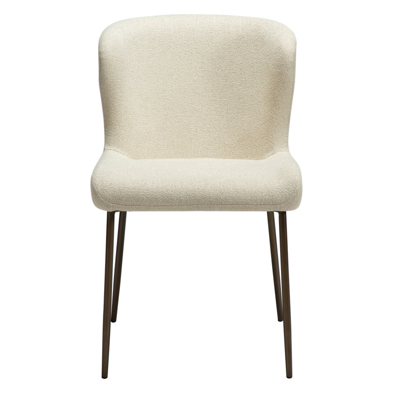 Glam Dining Chair, Brass, Almond