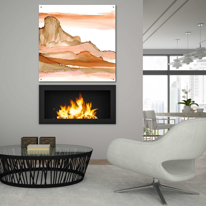 «Desertscape V» par Chris Paschke, art mural en verre acrylique, H 36 po x l 36 po x P 0,2 po