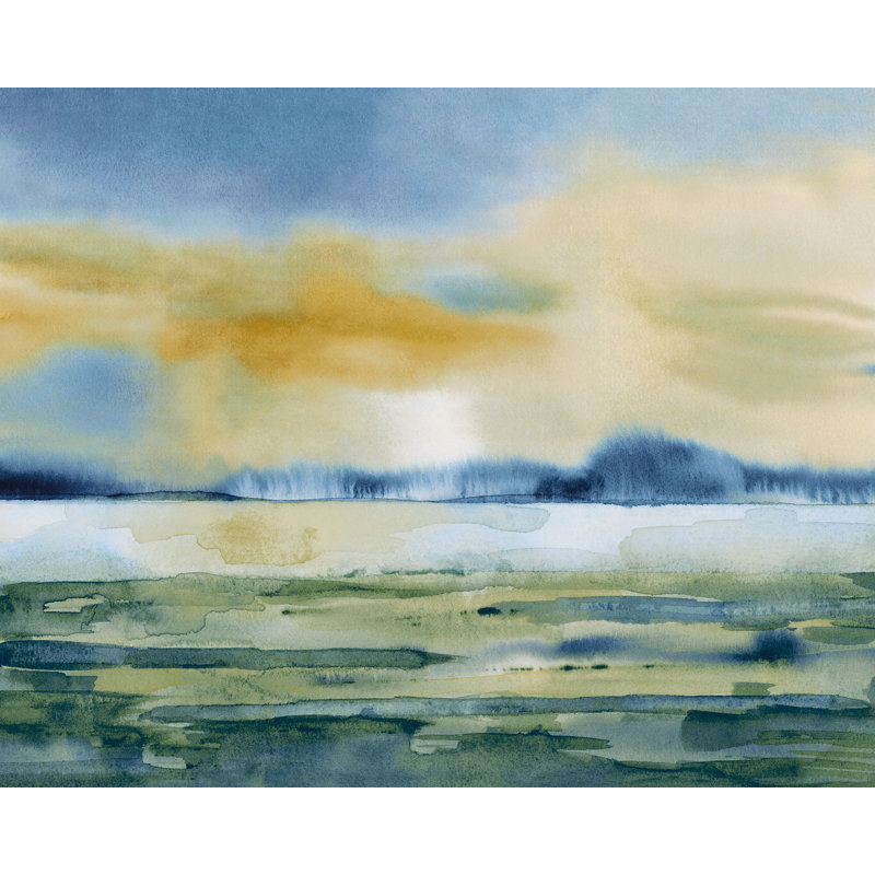 Murale coucher de soleil hivernal, Bleu
