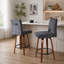 Ensemble de tabourets de bar pivotants à hauteur fixe de style contemporain avec pieds en bois de noyer-1830069346-1830069348