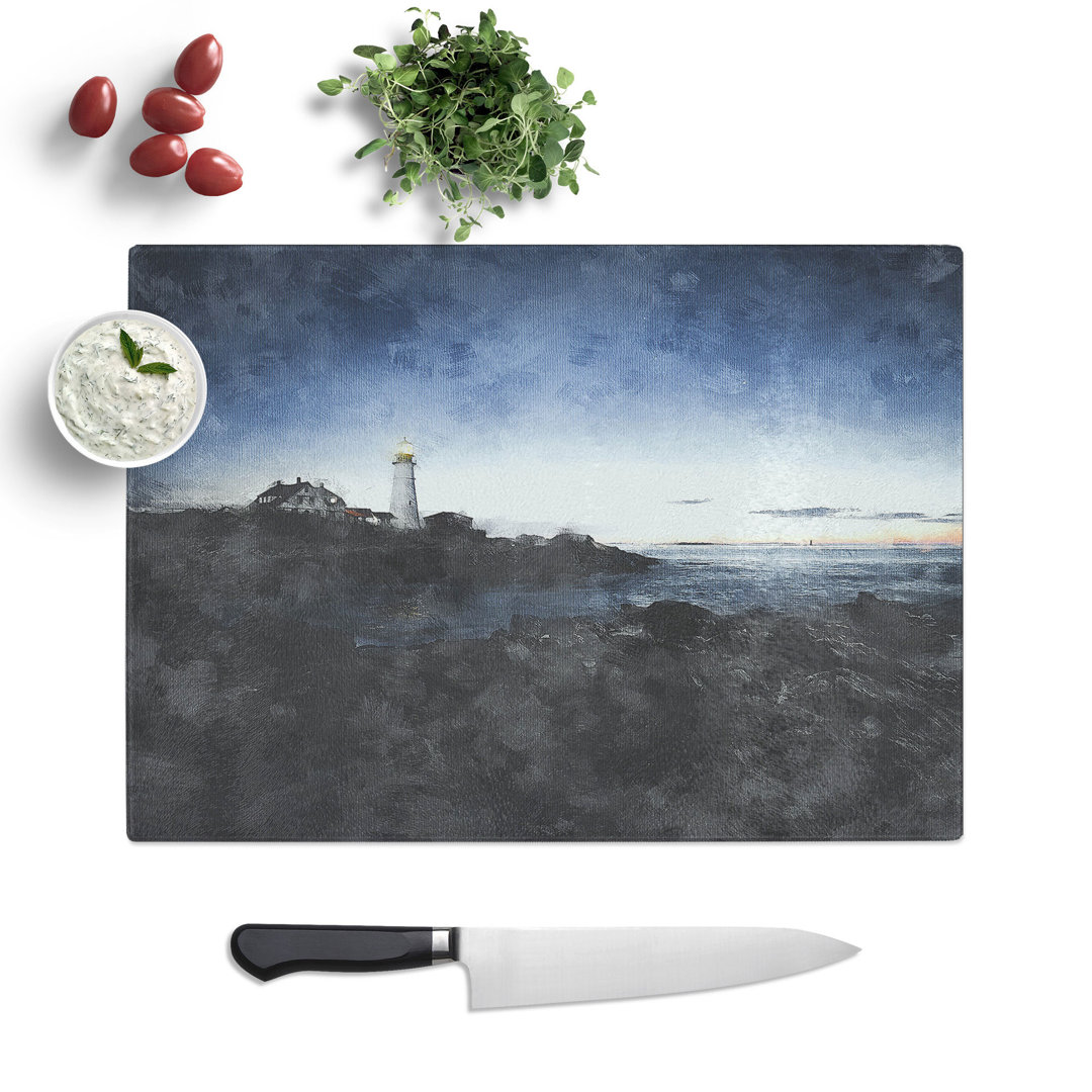 Tempered Glass Portland Maine Lighthouse Chopping Board