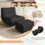 HDHNBA Oversized Faux Fur Bean Bag Chair With Matching Ottoman Ergonomic Indoor Lounge Furniture-452343817