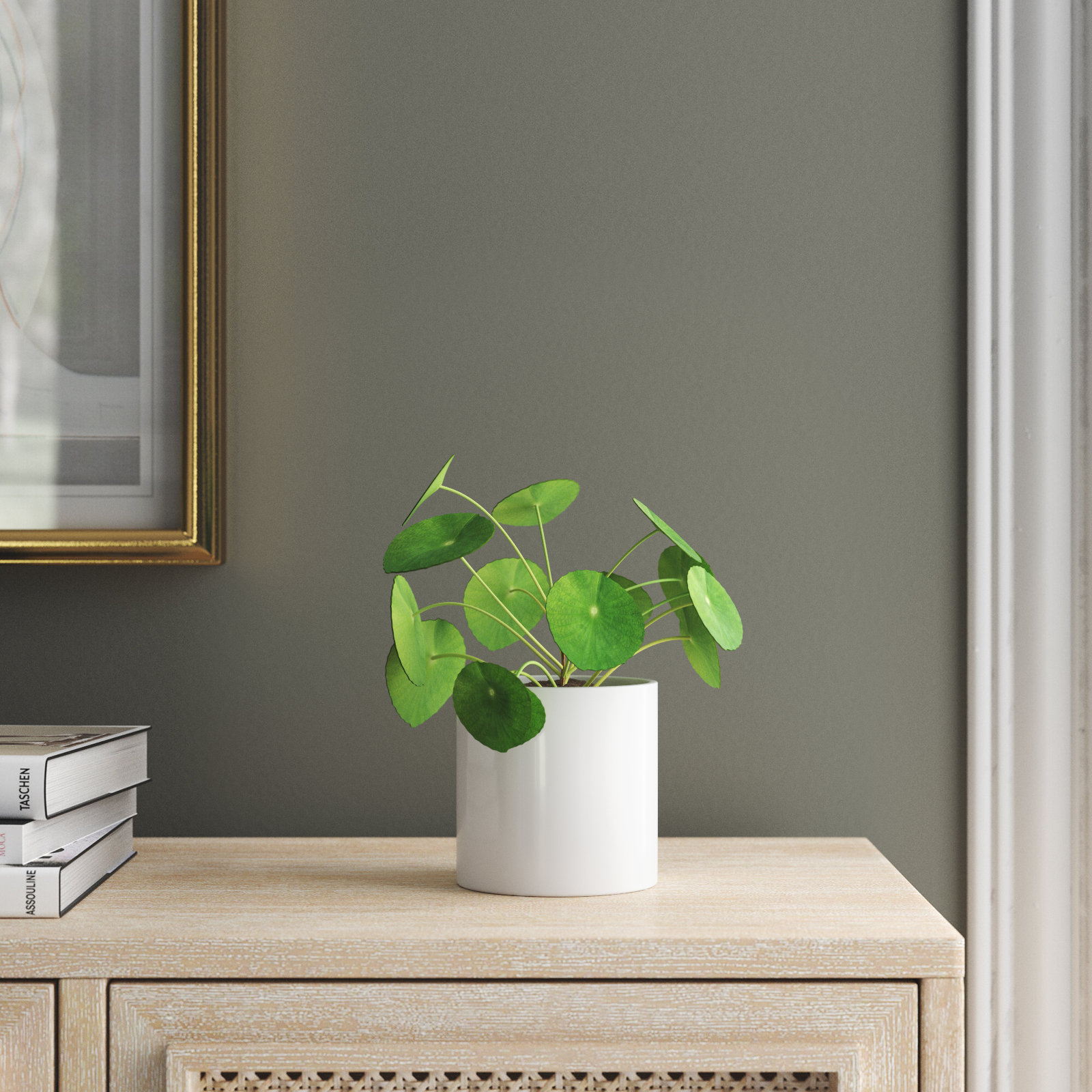 Ceramic Pot Planter, White, 4.25" H x 4.25" W x 4.25" D