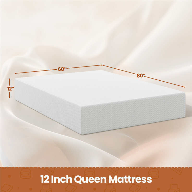 12 Inch Multiple-sized Memory Foam Mattress with 3 Layers, Queen