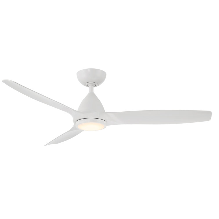 Skylark 3 - Blade Indoor/Outdoor Smart Ceiling Fan with Adjustable CCT 2700K-3000K-4000K-5000K LED Light Kit and Remote Control Included, Works With Alexa and iOS or Android App
