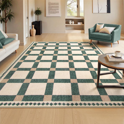 Tapis à motifs géométriques modernes et résistants aux taches Vilena