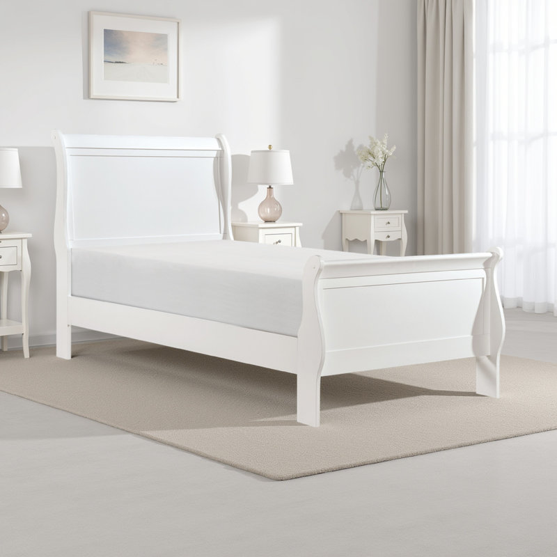 Chasyn Sleigh Bed, Twin, White