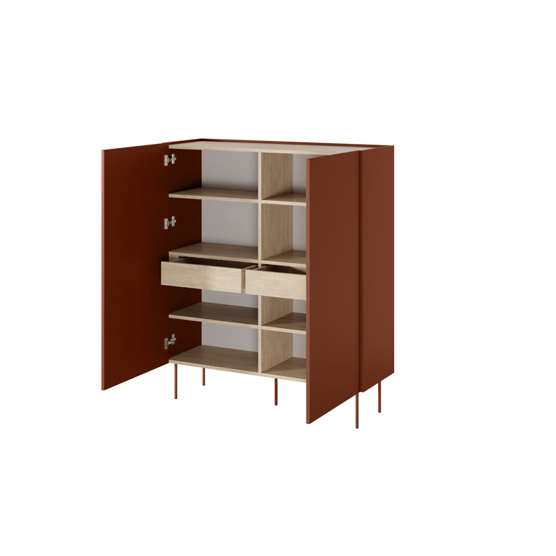 Venner 2 Door Laminate Wardrobe, Red