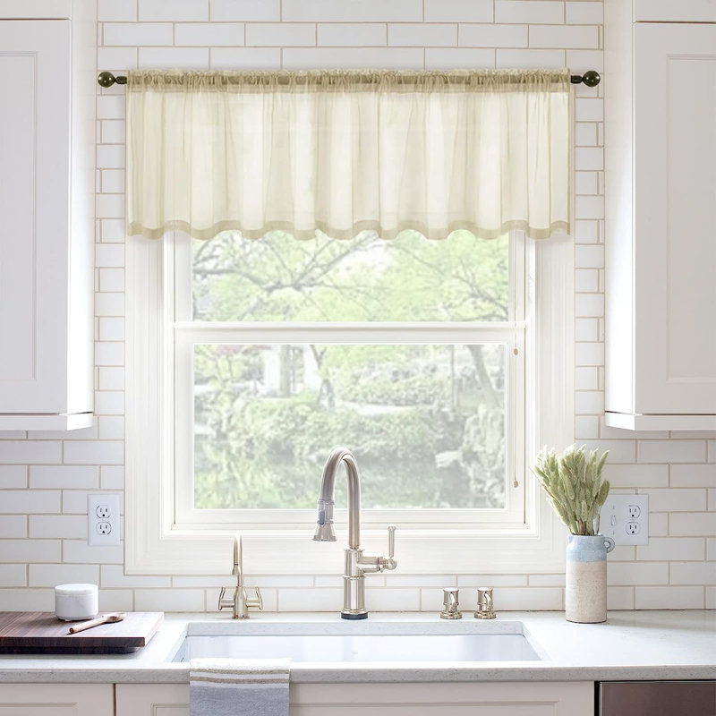 Markisha Tailored Window Valance, Beige