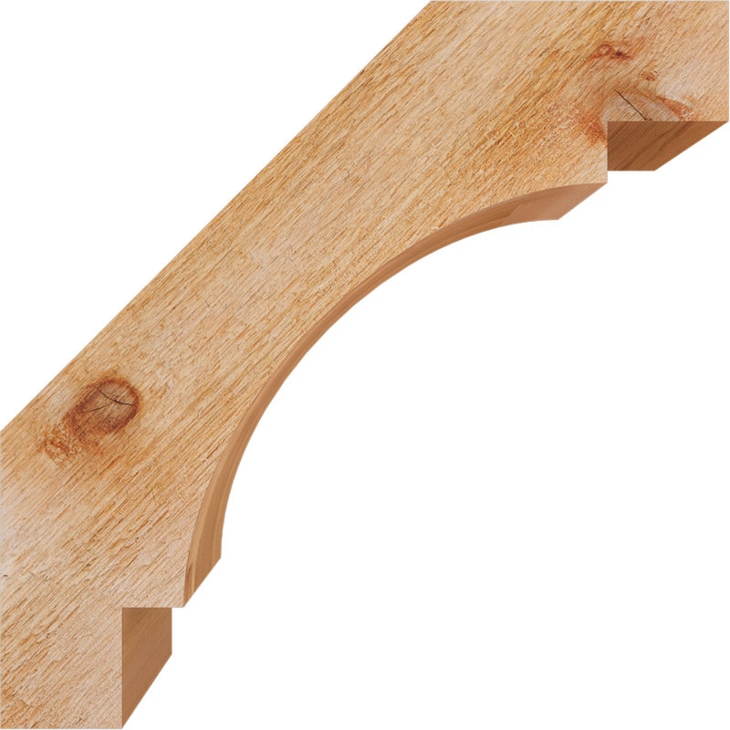 Merced Knee Brace, Western Red Cedar, Rough Sawn, 16" H x 4" W x 16" D