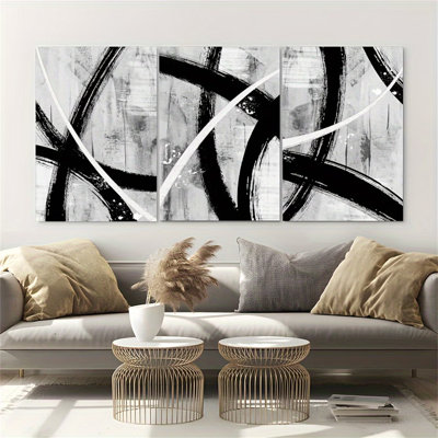 Art mural sur toile abstraite noir et blanc convenant à Halloween, chambre à coucher, salon, salle de bain, bureau à domicile, affiche de décoration esthétique
