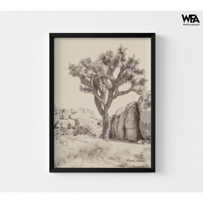 Reproduction encadrée de Joshua Tree, impressions de photographie de cactus, art mural nature sépia, décoration murale désert, cadres de désert, art mural arbre de Joshua