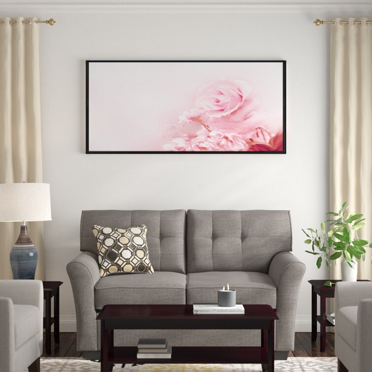 Beautiful Rose in Magic Light - Floater Frame Oil Painting Print on Canvas