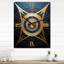 Horloge murale moderne abstraite «Esoteric Knowing In Teal and Gold I»-99635966