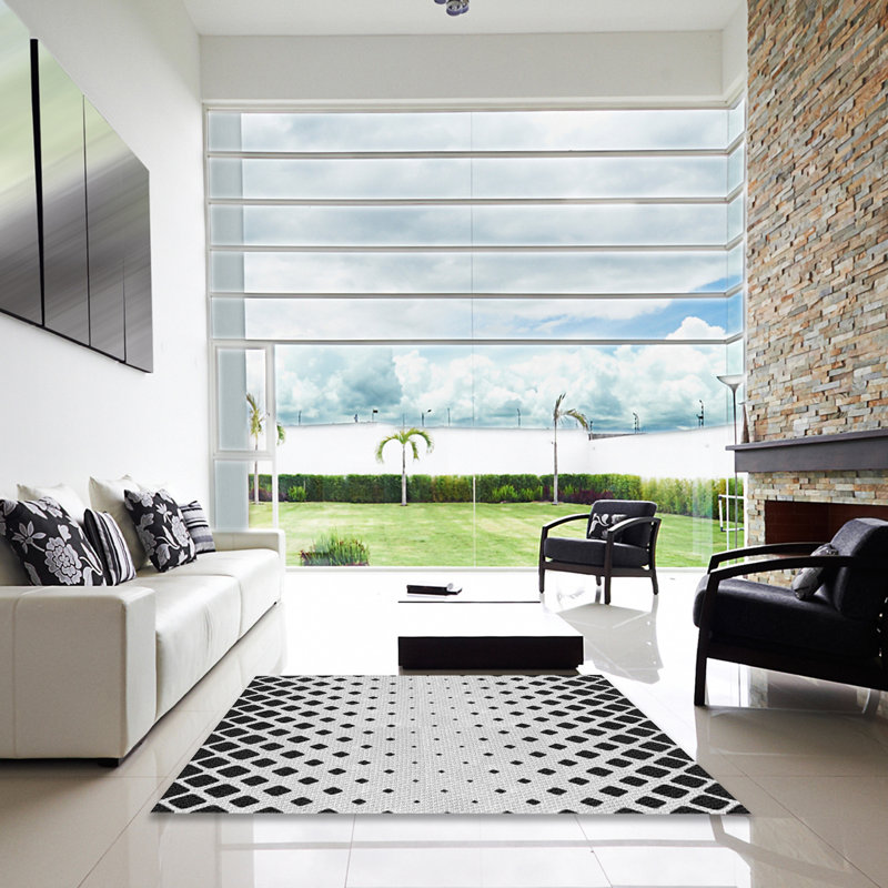 Tapis zone grise à motifs, Carré 4 pi