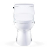 TOTO® WASHLET+® Carlyle® II One-Piece Elongated 1.28 GPF Toilet and WASHLET+® S5 Bidet Seat, Cotton White - MW6143446CEFG#01
