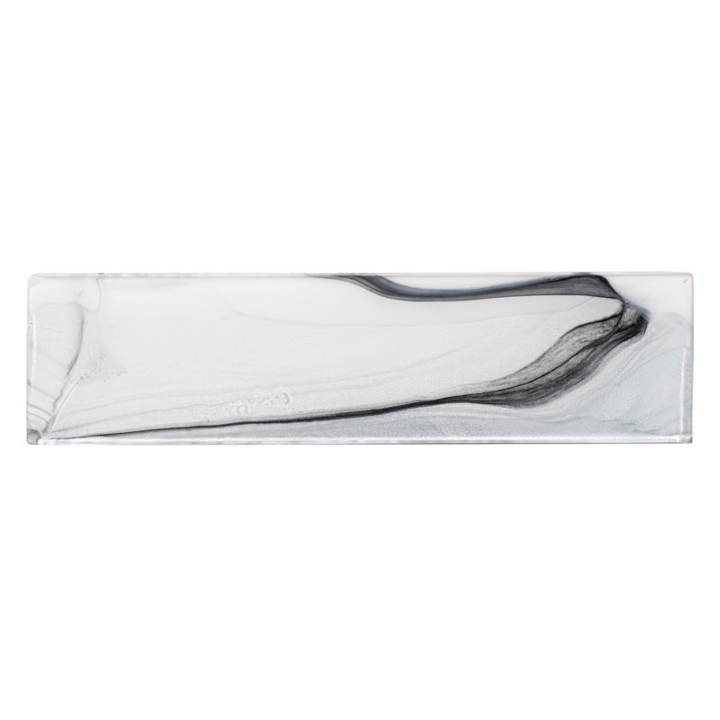 Barc 3" x 12" Straight Edge Glass Marble Look Subway Wall Tile, Sequioa