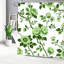 Rideau de bain pivoine avec crochets Line Art, vert 180 x 180 cm (72 x 72 pouces)
