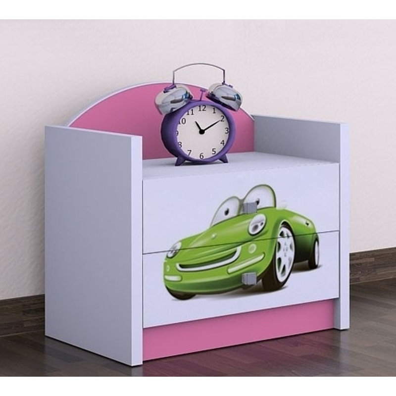 Sidney 2 Drawer Nightstand, Pink