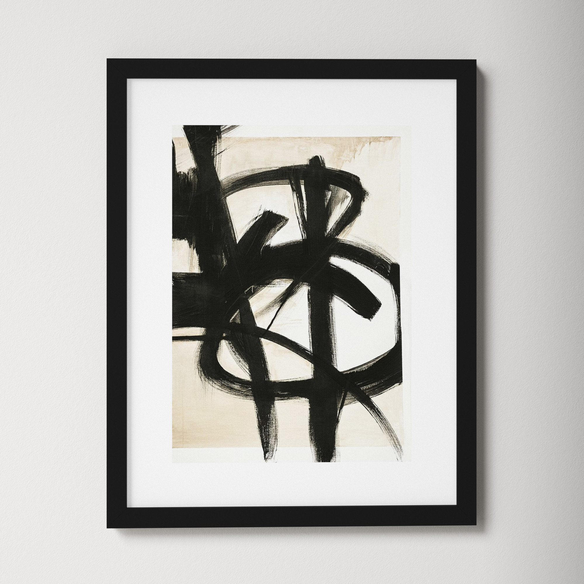Graphical Shapes 7 by Design Fabrikken, 19.12" H x 15.12" W x 0.88" D, Black Framed Paper