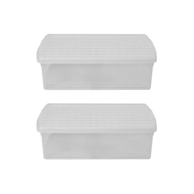 Wham Clip Rectangular Plastic Storage Boxes with Secure Clip Lock Lids Clear/Clear/Clear