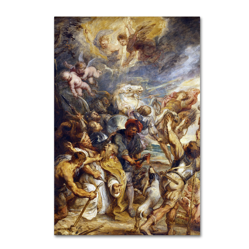 « the martyrdom of saint livinus » par impression sur toile tendue Peter Paul Rubens, H 32 po x l 22 po